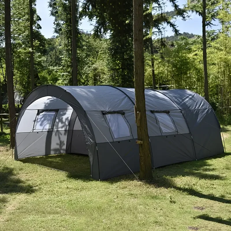 Tragbare und einfach zu installierende Tunnel-Campingzelte für den Außenbereich, zwei Schlafzimmer- und ein Wohnzimmerzelte und große Zelte für Familien
