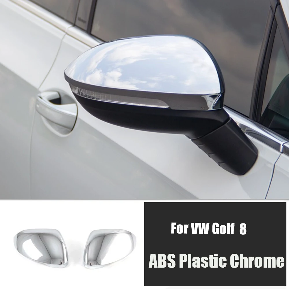 For VW Volkswagen Accessories Golf 8 MK8 2020 2021 ABS Chrome Car Side Door Rear View Mirror Cover Sticker Cover Trim Protector