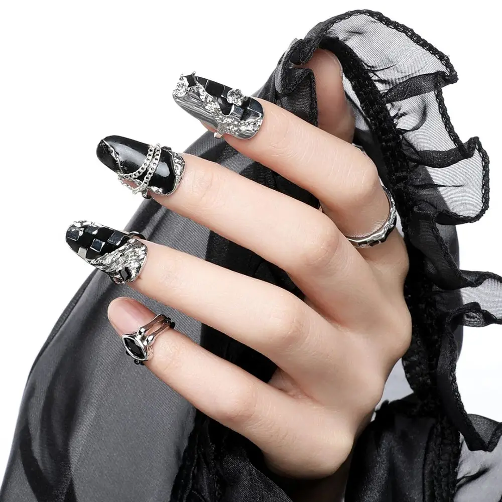 Jewelry Joint Ring Silver Knuckle Ring Armor Set Ring Protective Nail Rings Women Opening Rings Rings Sets Finger Nail Rings