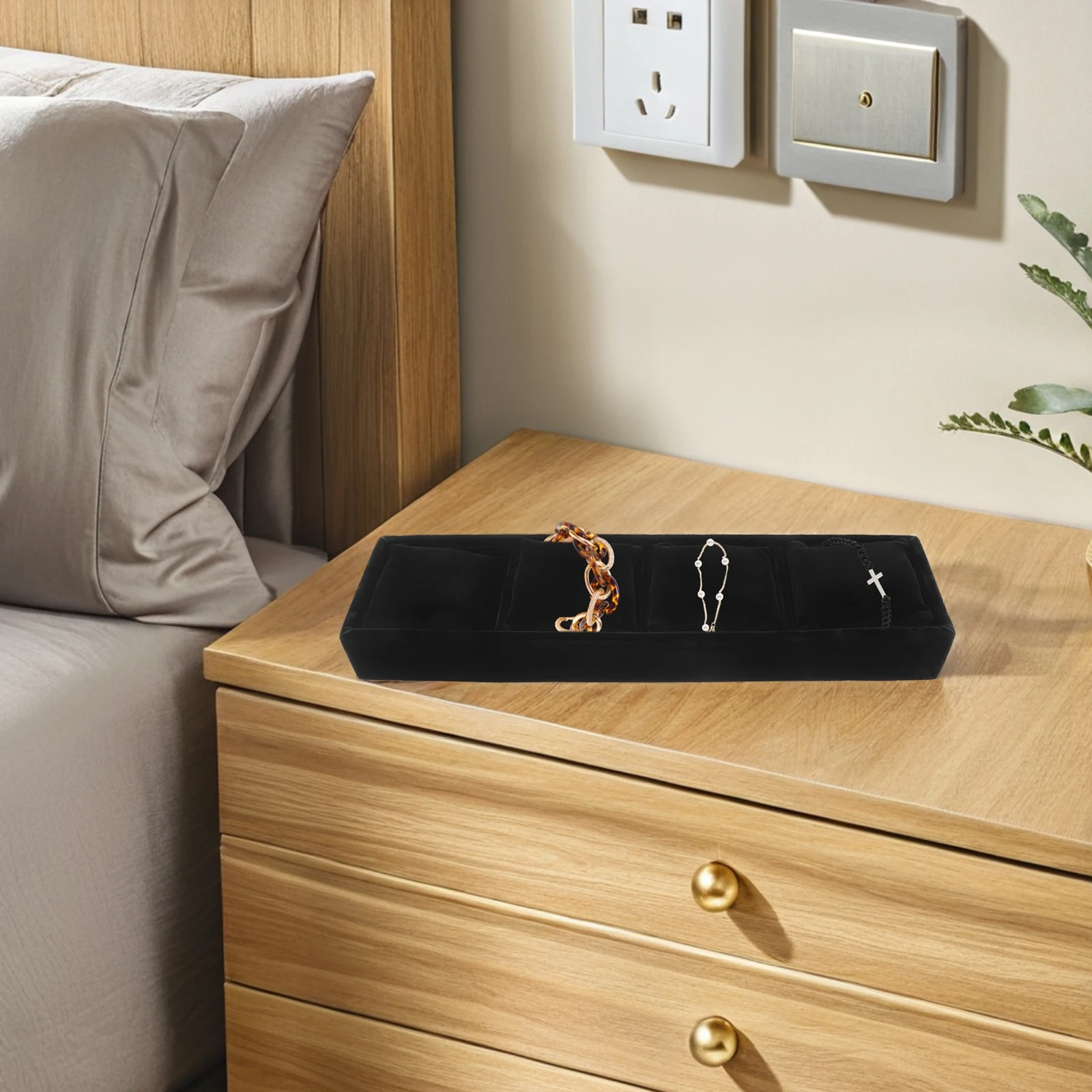 

Jewelry Display Box Bracelet Storage Holder Watch Stand Case Chest Wooden Tray Man