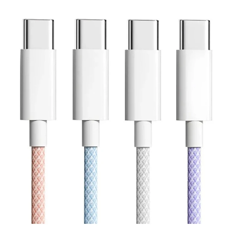 Câble de données tressé Macaron Type-C pour iPhone 15, charge rapide, touriste, 60W, 100cm