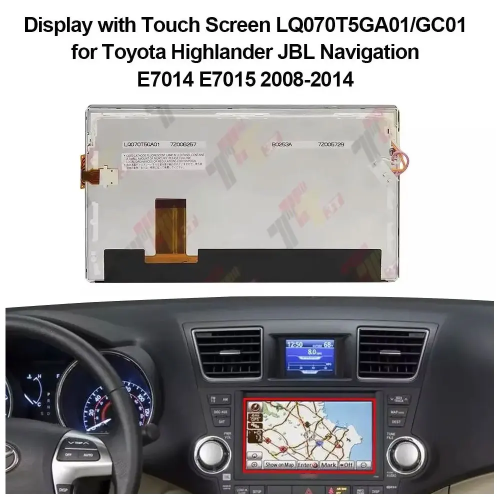 Armaturenbrett-Display mit Touchscreen LQ070T5GA01/GC01 für Toyota Highlander JBL E7015 Navi – Detail 4