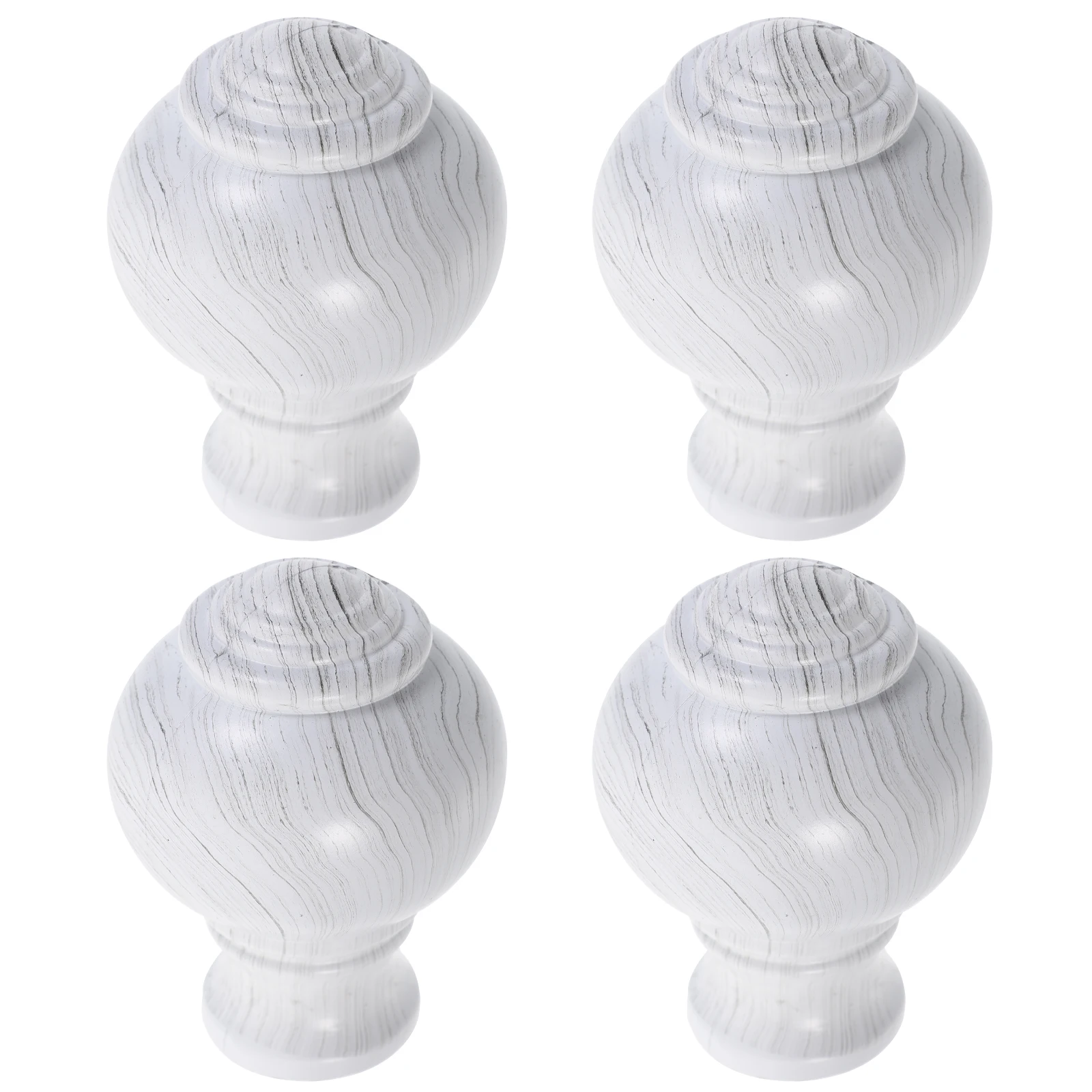 

4Pcs Plastic Curtain Rod Finials Stylish End Caps for Curtain Poles Easy to Attach Decorative Home Window Treatment