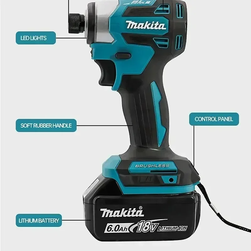 Makita DTD173 18V Cordless Brushless Impact Driver 180Nm LED Light Electric Drill Screwdriver Multi-function Household Tool