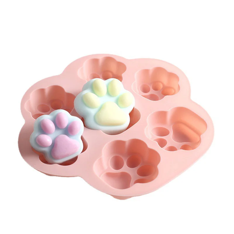 Silicone Paw Print Mold, 7 Cavity Dog Molds Non-Stick Food Grade Silicone Molds for Making Cookie, Candy, Chocolate, Jelly