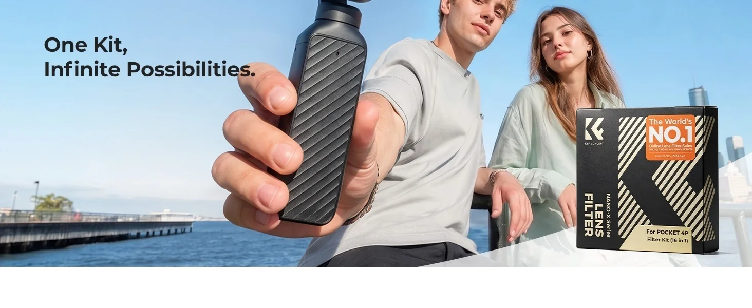 K&F Concept 2-in-1 ND CPL Filter-Set für DJI OSMO Pocket 4 Pro ND Filter-Set OSMO 4P Filter Pocket 4P Schwarzer Diffusionsfilter – Detail 14