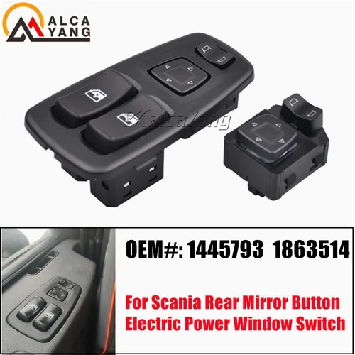 Interruptor de ventana eléctrico para Scania, perilla de ajuste, botón de Control de espejo 1445793 1863514