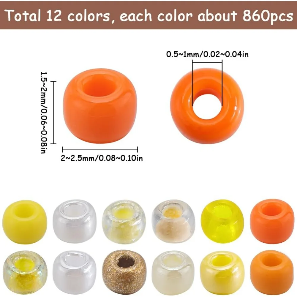 1박스 156g 팔찌용 시드 비즈 키트 유리 시드 비즈 2mm 노란색 원형 유리 시드 비즈 미니 스페이서 루즈 비즈 작은 유리 비즈