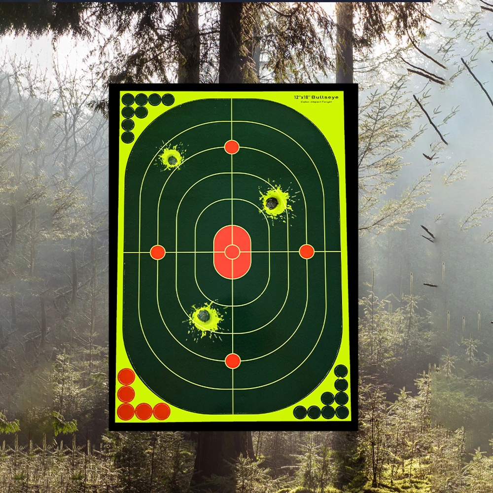 12*18 polegadas competição tiro prática verde escuro pista alvo papel splatter mudança de cor adesivo autoadesivo