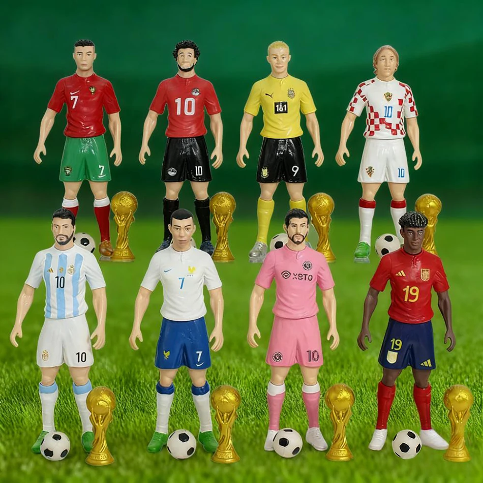 

6 шт./компл., новая футбольная звезда FIFA C.Ronaldo Messi Mbappe, модель, украшение для рабочего стола, футбольный ремесло, декор, клубные футбольные звезды, подарки для фанатов
