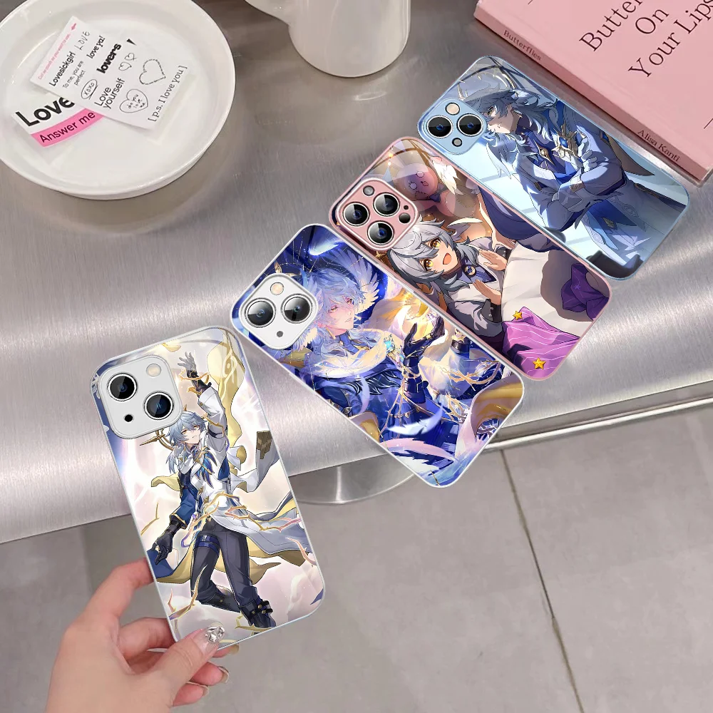 H-Honkai S-Star R-Rail S-Sunday Phone Case Tempered Glass For iphone 14 13 12 11 Pro Mini XS MAX 14Plus X XS XR Cover