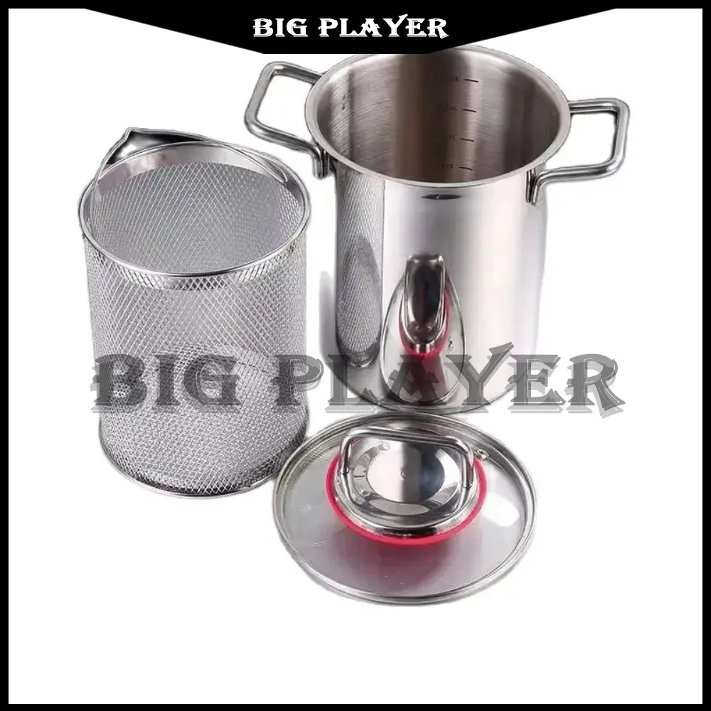 Olla de espárragos de acero inoxidable con cesta interior, olla para cocinar pasta de espárragos, 3,5 L