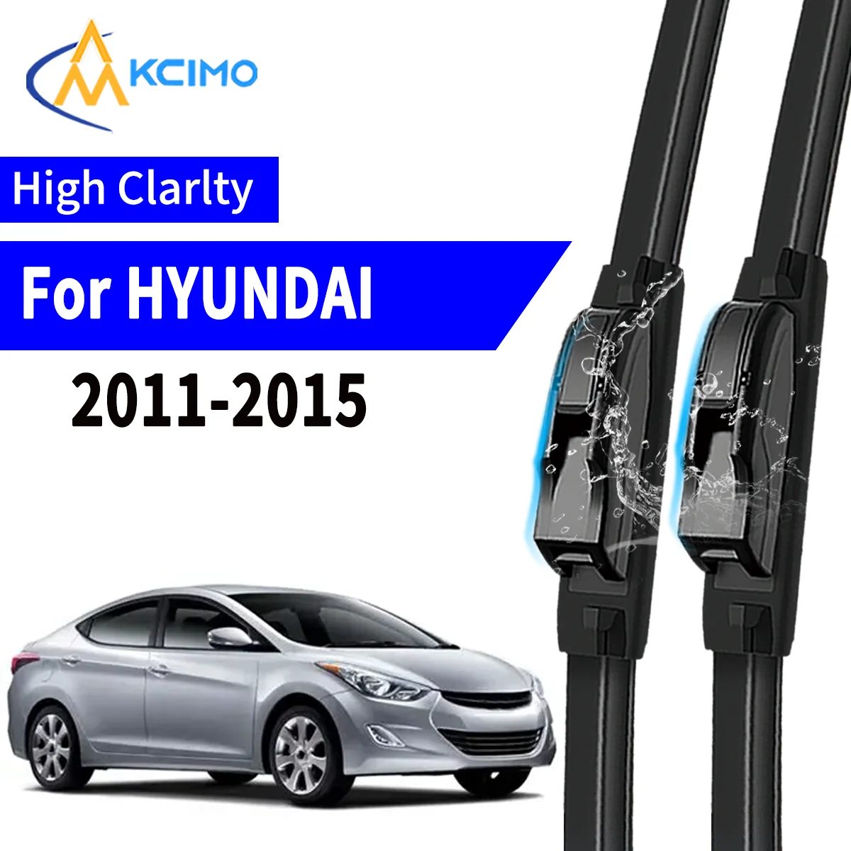 

Premium 2Pcs Windshield Wiper Blades for HYUNDAI Elantra v 2011-2015 Easy Snap On Installation Streak Free Cleaning All Weather