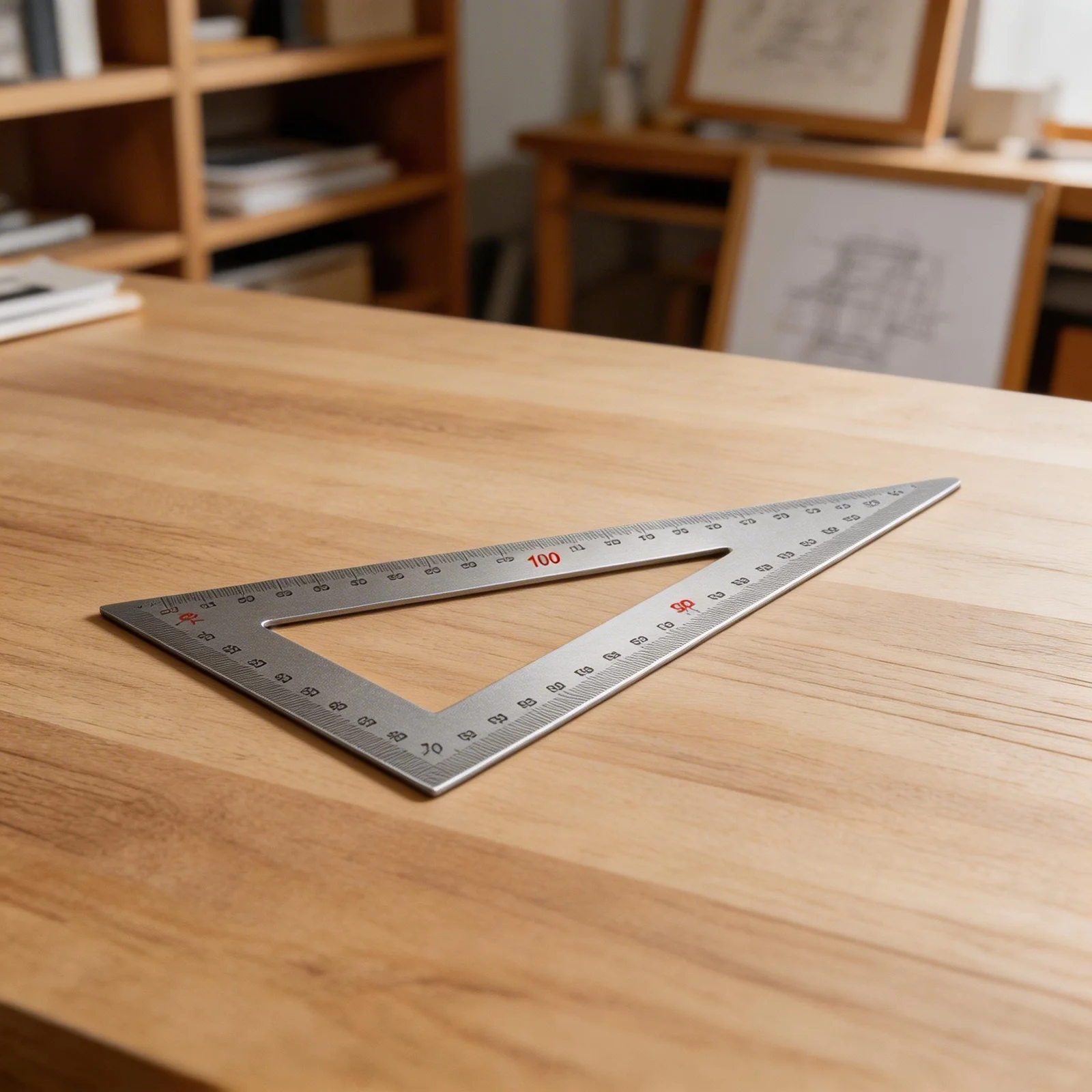 Stainless Steel Triangle Ruler with Enhanced Thickness and Etched Scales for Dependable Performance in for educational for labs