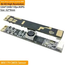 8mp 4k imx179 sensor interface usb câmera 76 graus hd 3264x2448 mjpeg autofoco usb2.0 mini módulo webcam para windows android