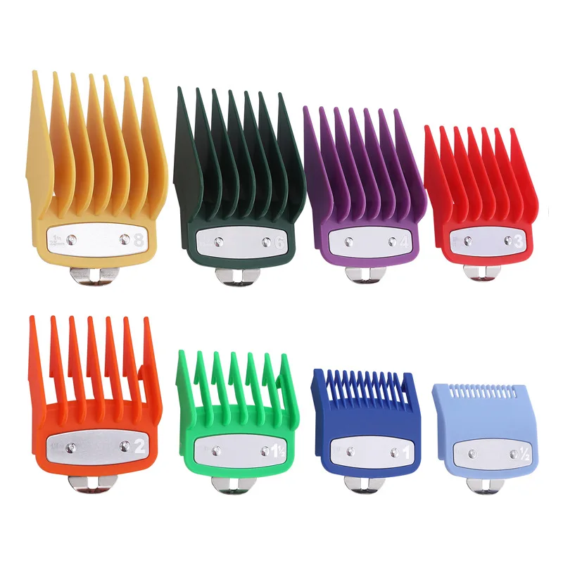 8Pcs Hair Clipper Guards Limit Comb For Wahl Barber Shopr Pro Cutting Guide Combs Electric Clippers Positioning Caliper Y0421