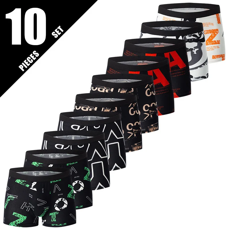 

5/10 шт. Мужские шорты-боксеры с крутыми принтами, забавное новинка, нижнее белье для мужчин, удобные трусы-боксеры размером США от XS до 3XL
