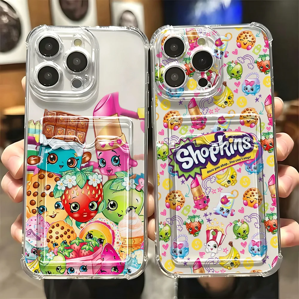 Cute Toys S-Shopkins Card Hold Case For Samsung Galaxy A17 A07 A56 A36 A26 A55 A35 A06 A24 A14 A54 A15 A25 A34 A23 4G 5G Cover