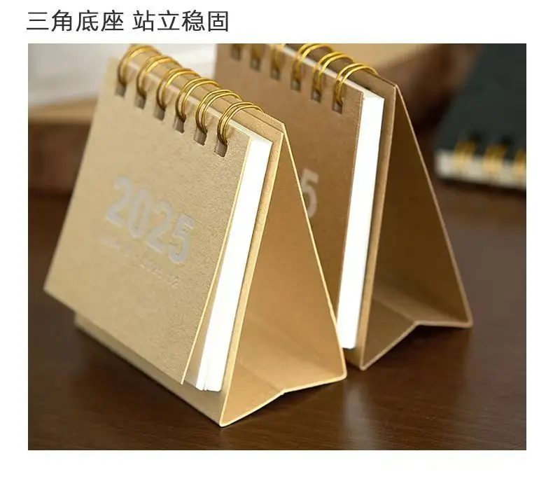 2025 صغير بسيط صغير أجندة مكتبية /رزنامة مكتبية جيب المحمولة مذكرة يومية التقويم مخطط سطح المكتب الديكور