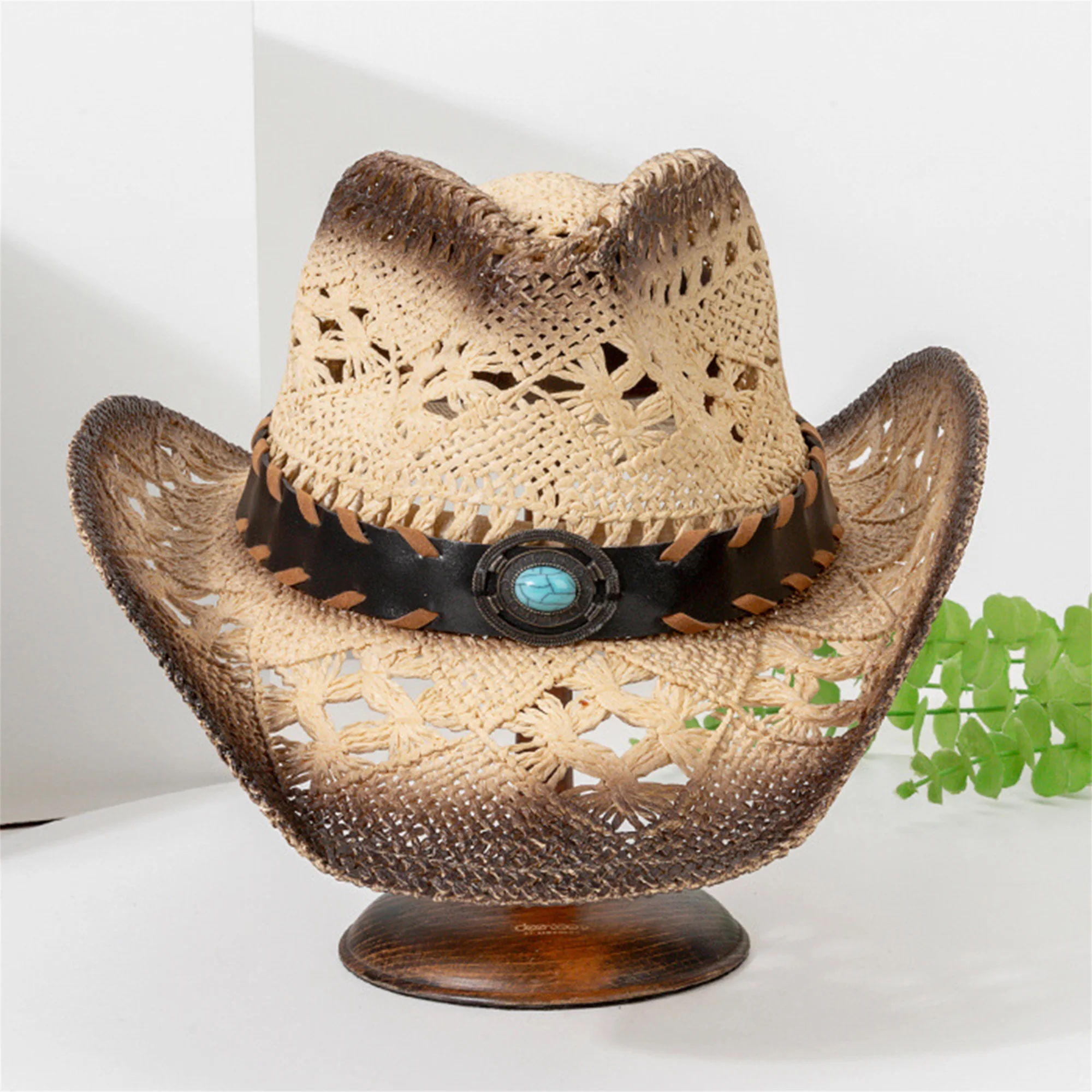 

Vintage Style Fedora Hat for Men and Women Classic Wide Brim Sun Protection Cap with Hollow Out Design for Summer