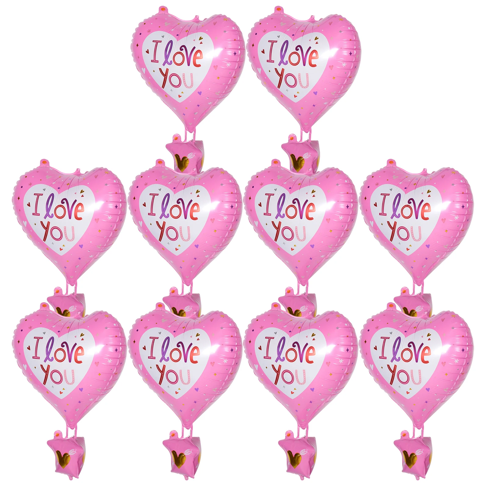 

10pcs Heart Shaped Balloons Hot Valentine Party Decorations Girls Birthday Aluminum Foil Balloons Pink Love Shape Kits