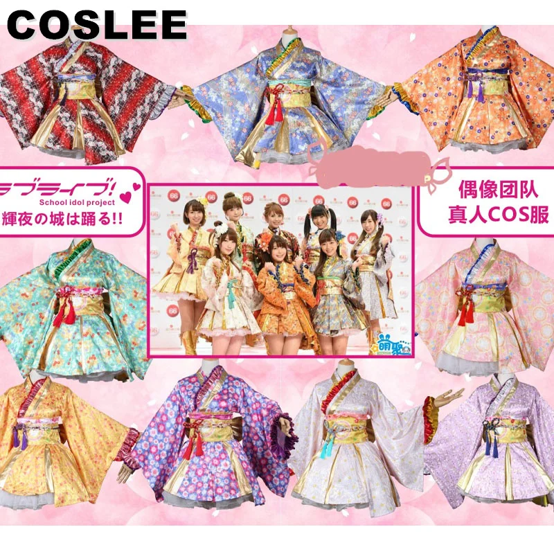 

COSLEE LoveLive μ's All Members Kimono Japanese Style Floral Yukata Haori Idol SJ Dress For Women Party Anime Cosplay Costume