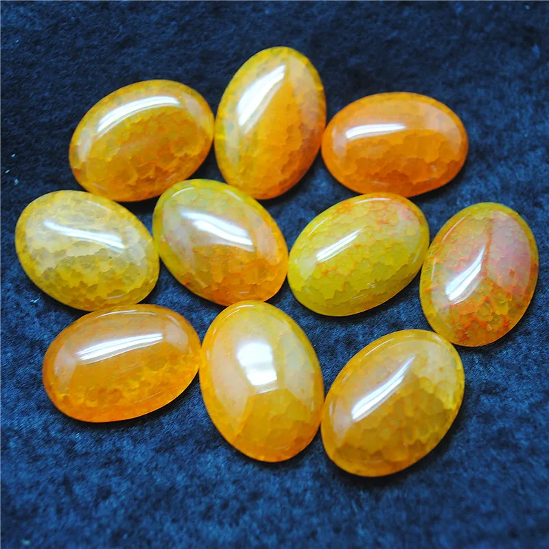 7PCS Nature Crack Stone Cabochons Orange Colors Oval Shape 18X25MM NO HOLE DIY Jewelry Findings Top Selling Items Free Shipping