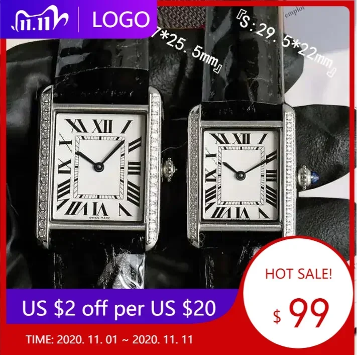 Luxury Womens Watch Brown Red Black Leather Female Ladies Quartz Watches Diamonds for Girlfriend Gifts Silver Gold White Dial