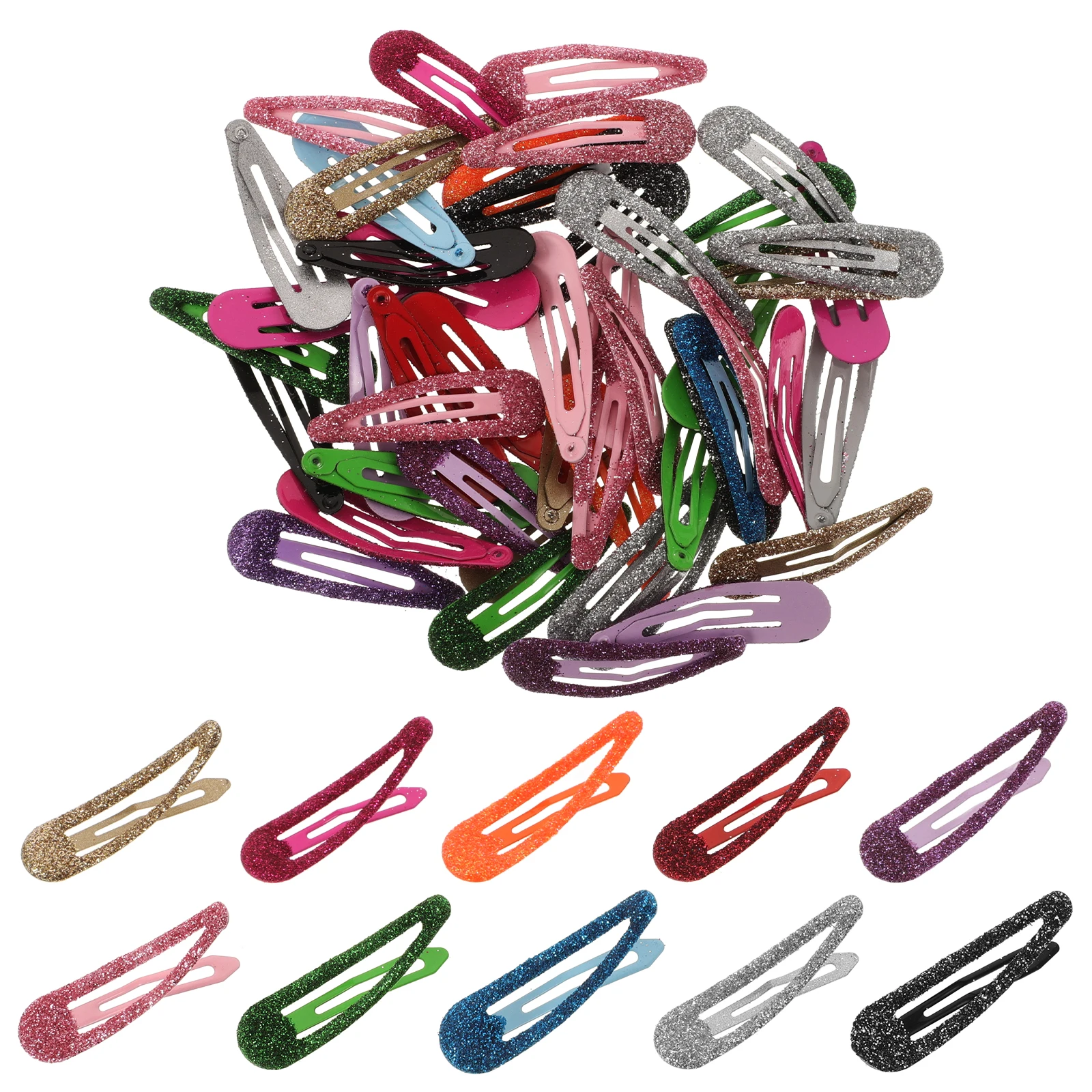 

50 Pcs Water Drop Hair Clip Snap Barrettes Kids Girls Accessories 8 Colors Stylish Fashion Feminine Babies Teens Women