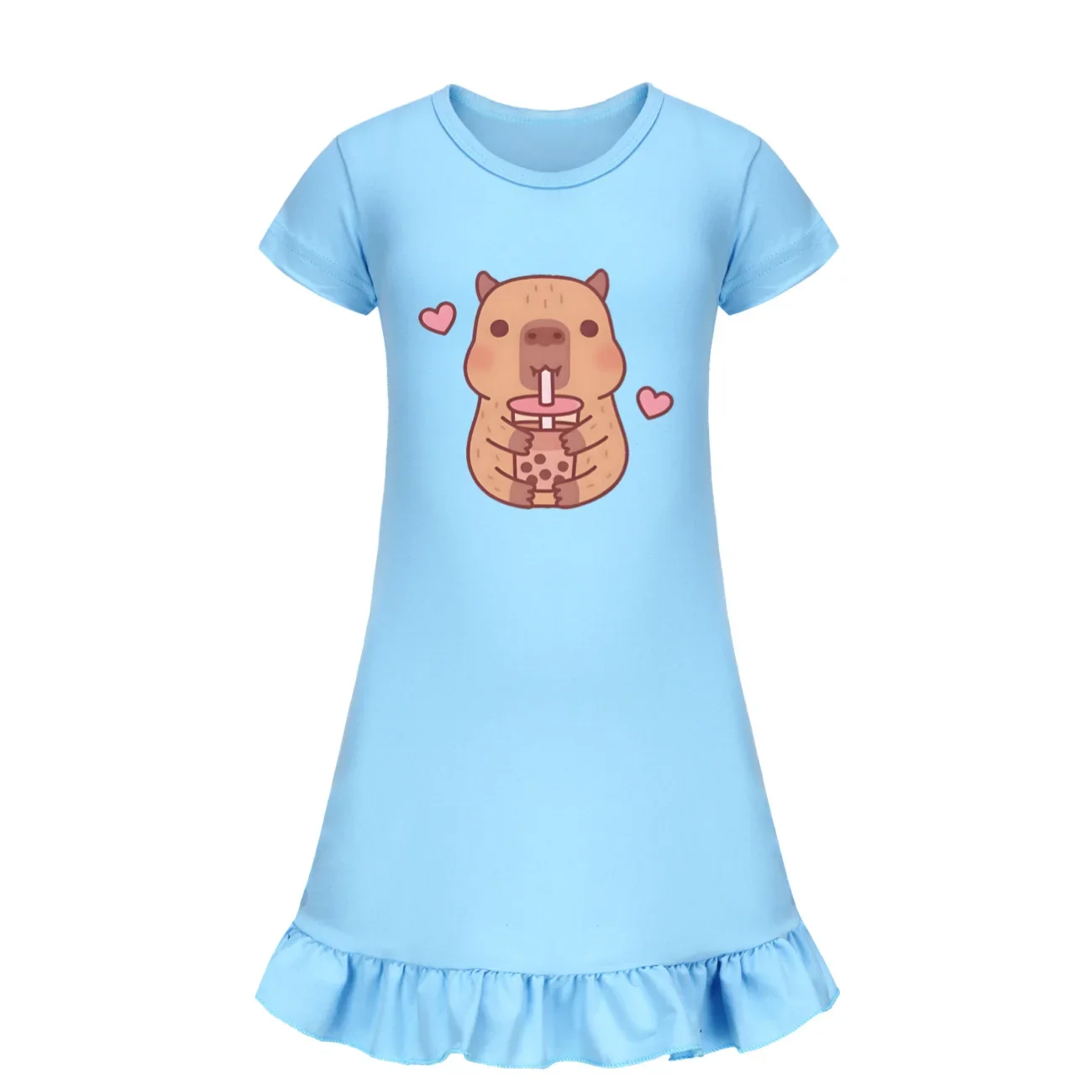 

Vestido Capibara De Niñas, детская милая одежда Capibala, лето 2022, повседневные платья и сумка для маленьких девочек, детские ночные рубашки с короткими рукавами