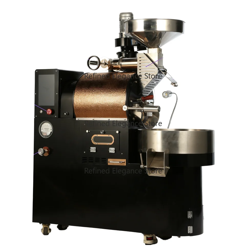 2025 New 6.5kg Manual Control G-as Semi-Direct Fire Hot Air Stainless Steel Coffee Roaster Machine for Commercial Use