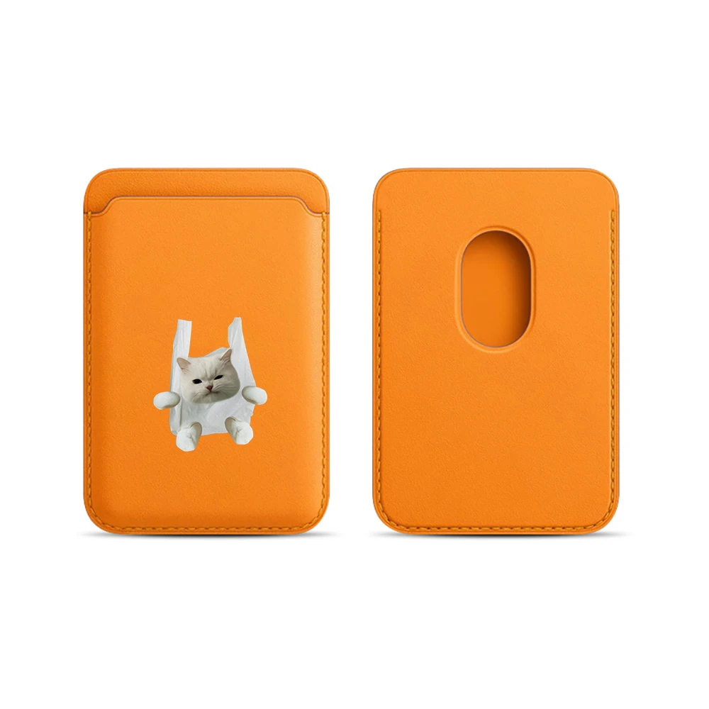 Lustige Katzen-Leder-Kartenhülle für Magnetische Hüllen, Geeignet für alle iPhones, für Magsafe-Kartenhalter, Handy-Rückentasche – Detail 10