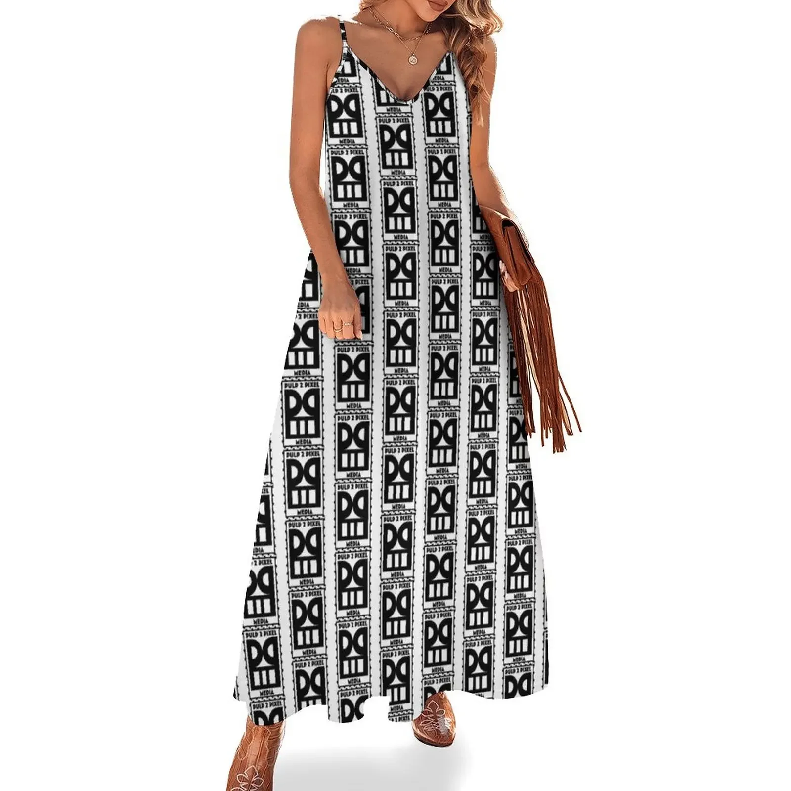 

Pulp 2 Pixel Media Logo Sleeveless Dress Dresses Prom gown Aesthetic clothing