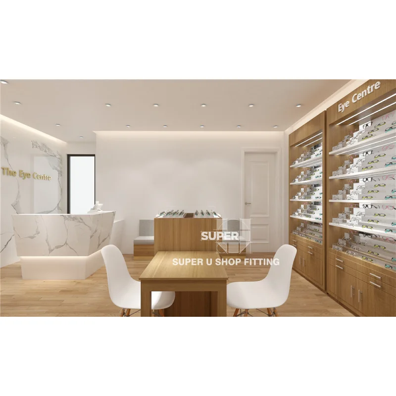 custom.Eyewear Shop Interior Design Wooden Eyewear Shelf Cabinet Eyewear