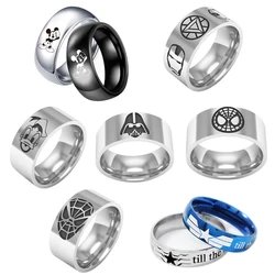 Disney Marvel Fashion Jewelry Ring Spider-Man Captain America Couple Ring Titanium Steel Jewelry Wholesale Party Friends Gift