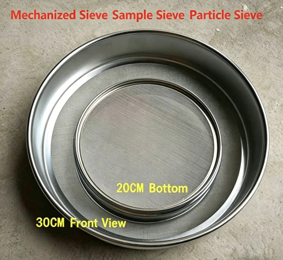 20cm Soil Sieve 10-100mesh Horticultural Lab Test Sieve Galvanized Lid Bottom 1pcs