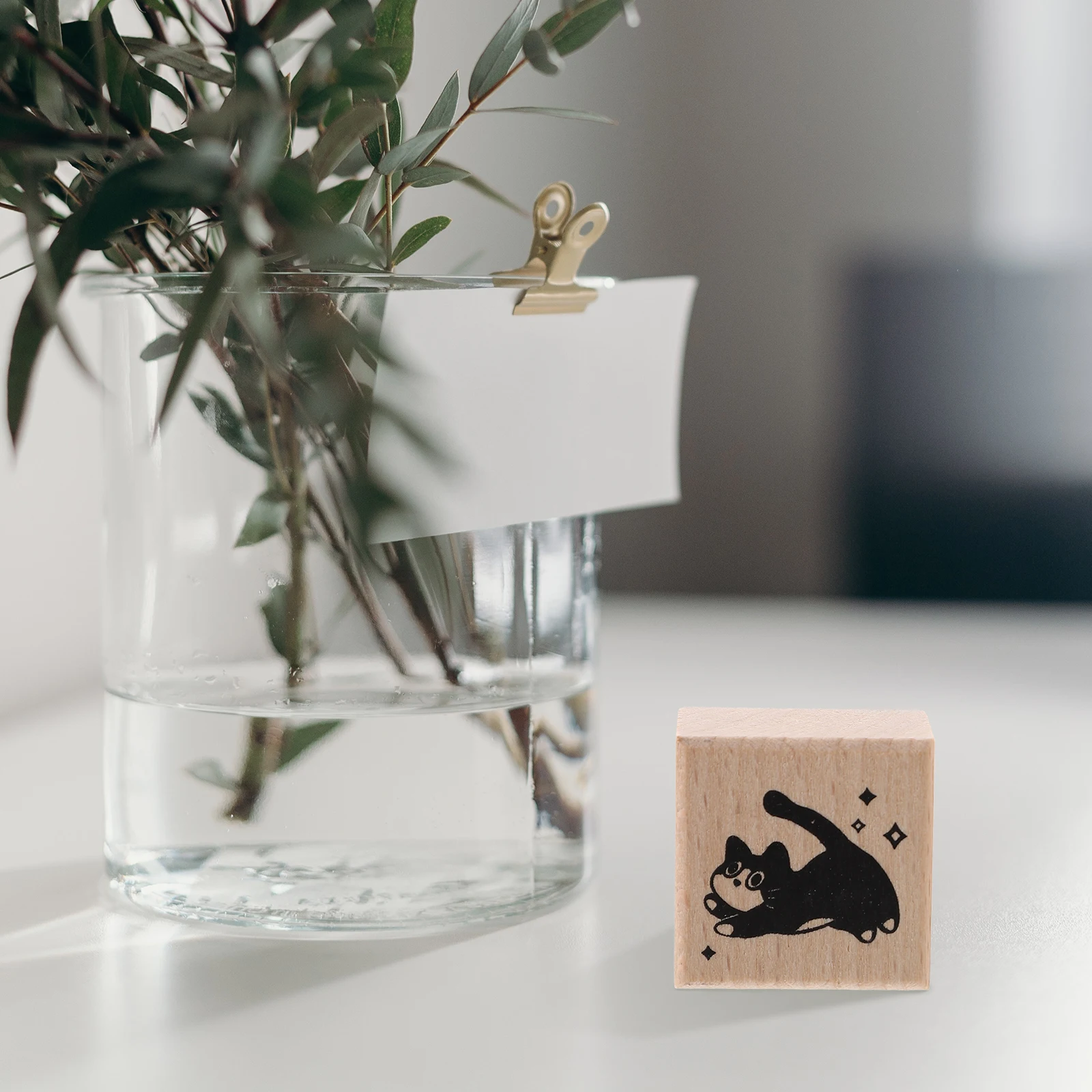 

2Pcs Wooden Stamps DIY Scrapbooking Cards Handmade Craft Mini Rubber Stamps for Journaling Cute Animal Patterns