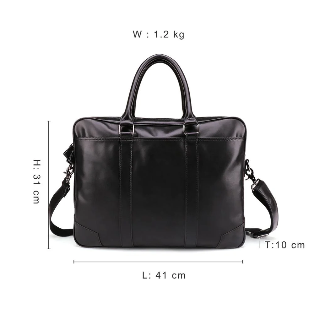 Marke Business Aktentaschen Mann echtes Leder 15.6 "Laptop tasche lässige Schulter s Herren handtasche