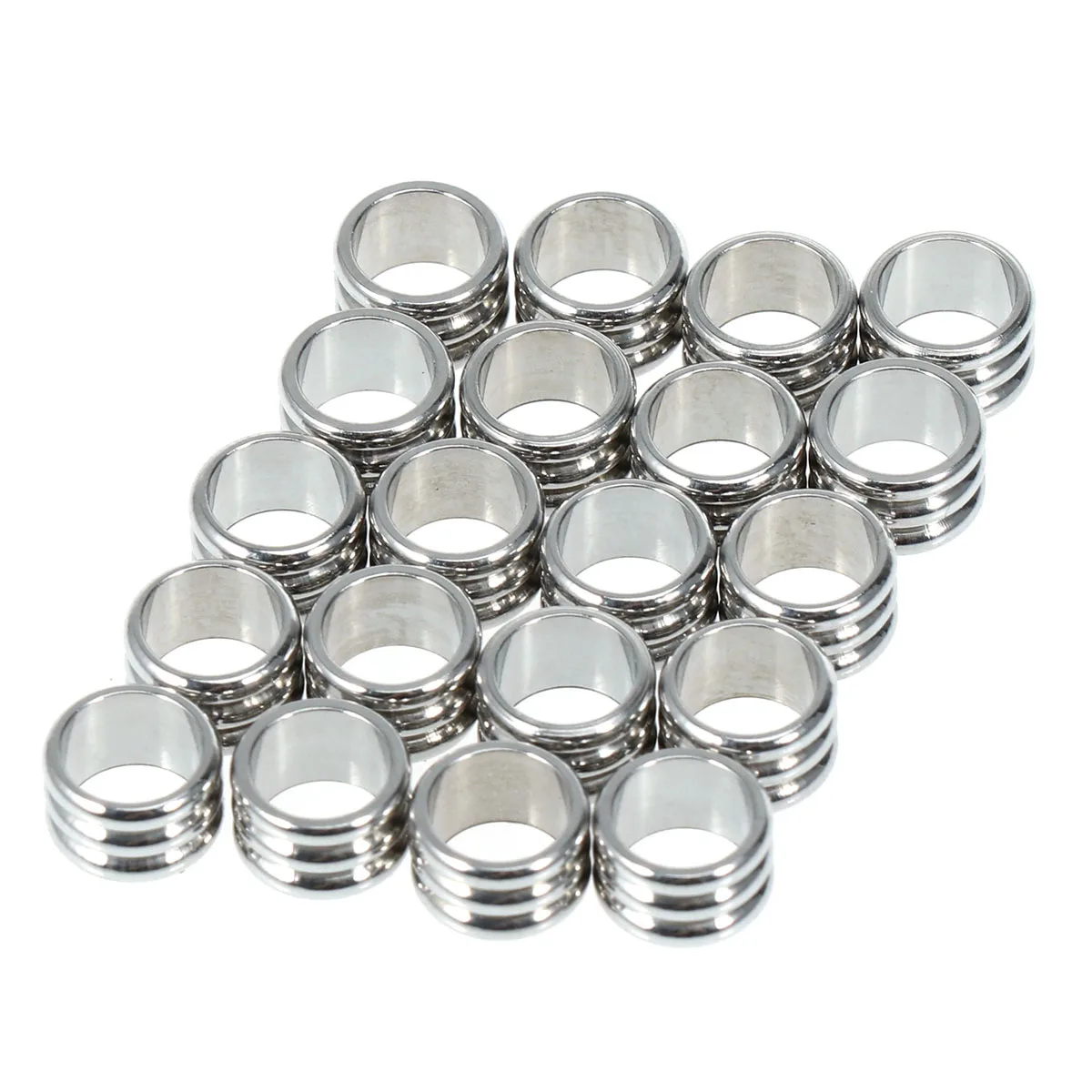 

20pcs Stainless Steel Rondelle Spacer Beads for Necklace Bracelet Jewelry Making Plated Spacer Bead Crafts Findings