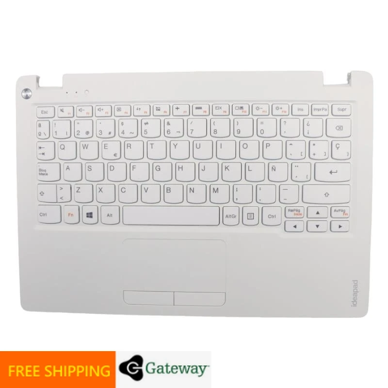 ES Spanish White Keyboard Upper Case Palmrest Shell Cover For Lenovo Ideapad 100s 11 11IBY 5CB0K48357