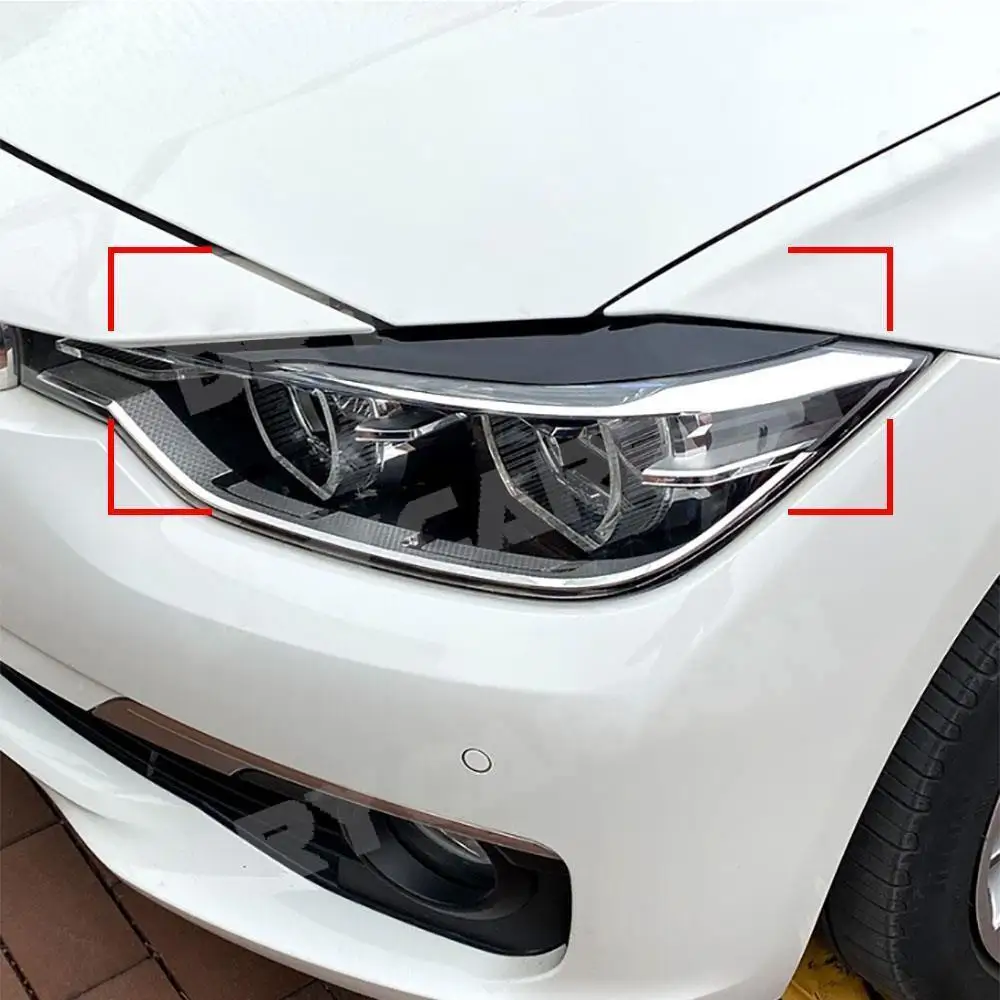 ABS Front Headlight Eyelid Eyebrow Trims For BMW 3 Series F30 F31 318i 320i 2012-2018 Car Styling Body Kits Accessories