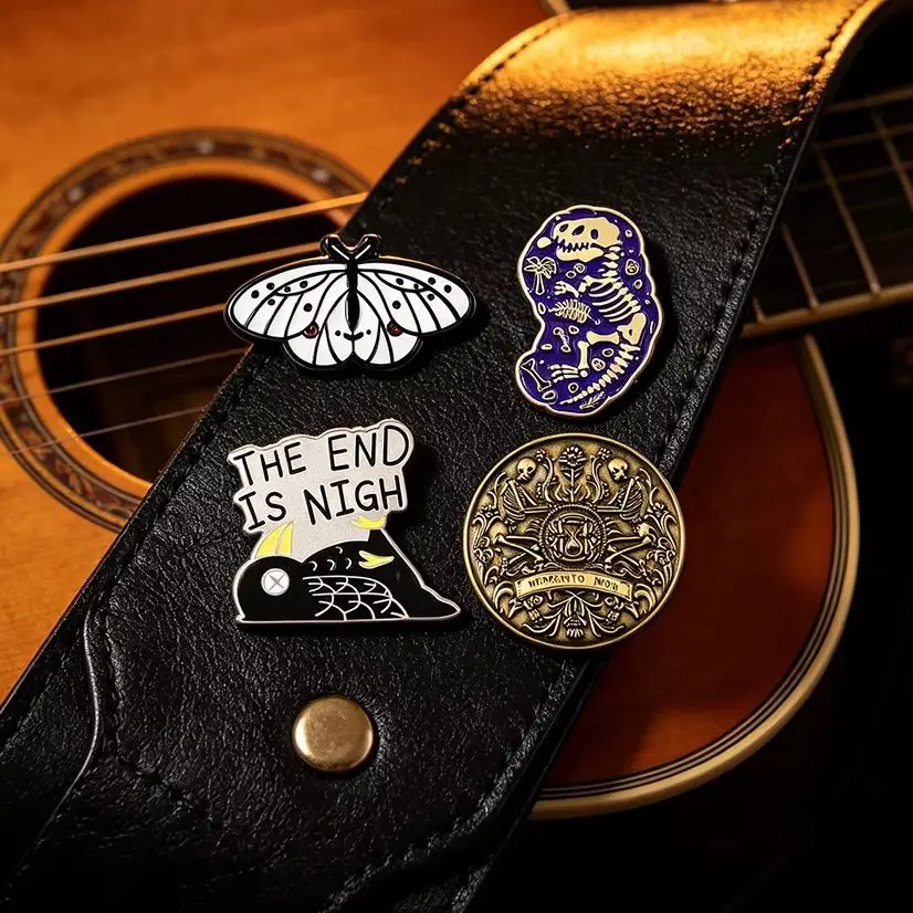 Outer-Wilds Brooch Pins Set The End Is Nigh Moth Fossil Metal Badge Memento Mori Coin Enamel Pin Collection Jewelry Gift for Gam
