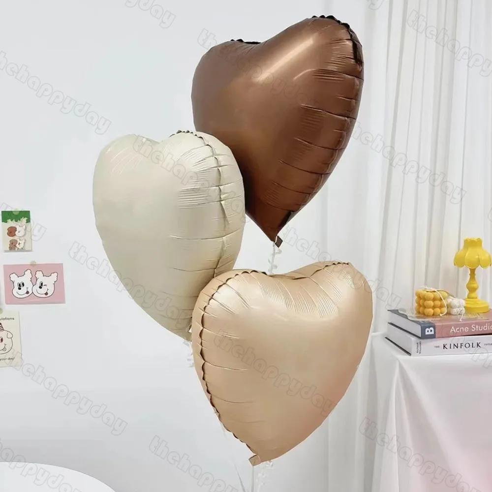 10/5/1Pcs Pink Blue Cream 18inch Heart Balloons Cream Number Balloons 1 2 3 4 5 6 Birthday Number Foil Balloon Helium Air Globos