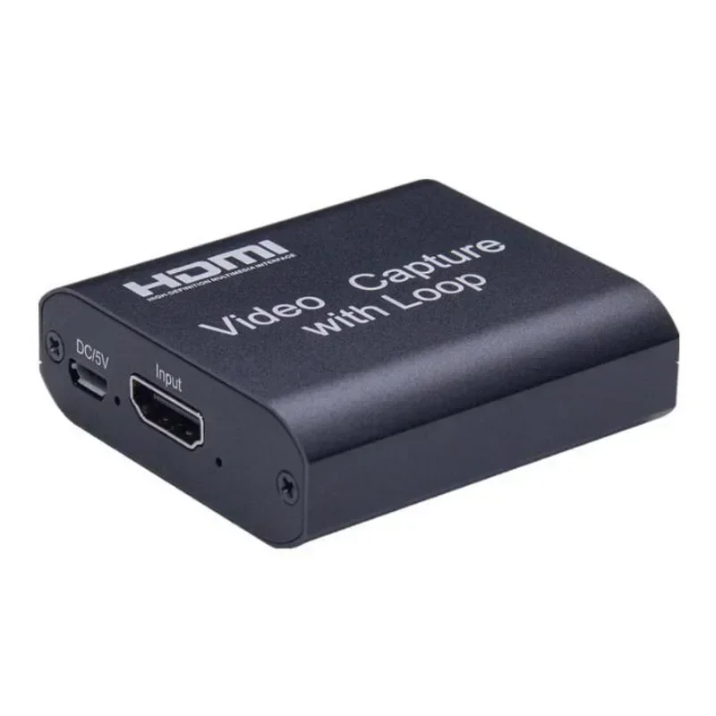 4K HDMI-compatible Video Capture Card With Loop out USB2.0 Grabber Streaming Live Broadcasts Recording for PS4 Game DVD Camera