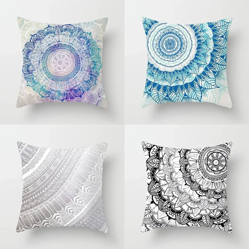 

45x45cm Colorful Abstract Mandala Print Pillowcase Comfortable sofa Car Seat Waist Cushion cover modern home decor