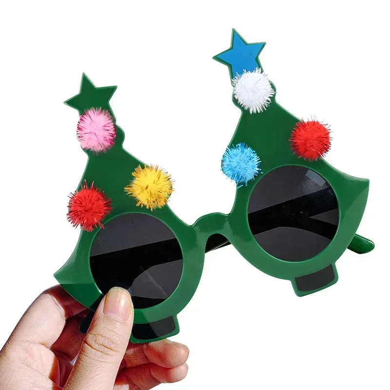 شجرة عيد الميلاد والهالوين المرعب تأثيري للجنسين نظارات ABS إطار نظارات شمسية سوداء نظارات كرنفال لطيف الدعامة #3