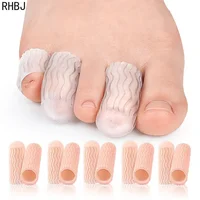 (2/6 piezas) cubierta protectora de silicona para dedos del pie, antifricción, transpirable, alivio del dolor, separación de superposición, ortopédicos, Protector de puntera de Gel