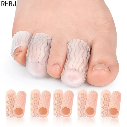 (2/6 piezas) cubierta protectora de silicona para dedos del pie, antifricción, transpirable, alivio del dolor, separación de superposición, ortopédicos, Protector de puntera de Gel