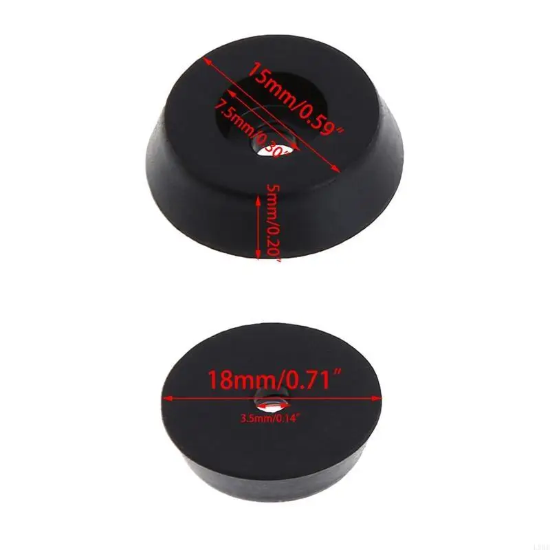 L9BE 20 ชิ้นยางโต๊ะเก้าอี้เฟอร์นิเจอร์ขาโต๊ะแผ่นรองขาป้องกันพื้นกระเบื้อง 18x15x5 มม.