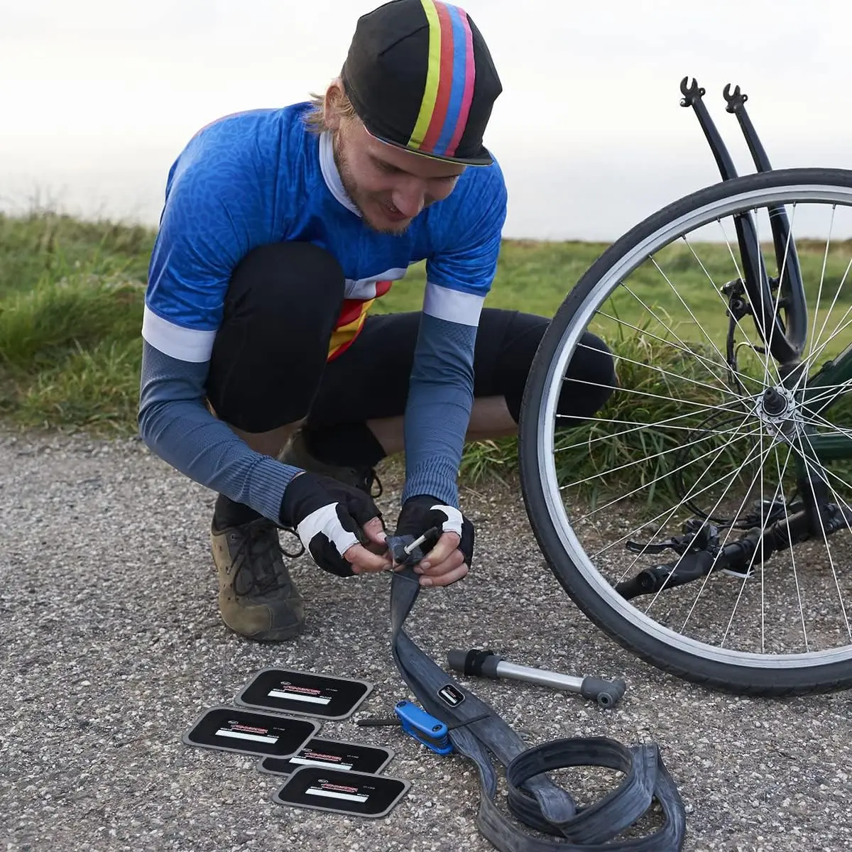 60-Piece Heavy Duty Tire Patches 2.6 x 3.2' & 3.4 x 4.8', Rubber Radial Repair Kit for Car, Truck, Bus, Tractor